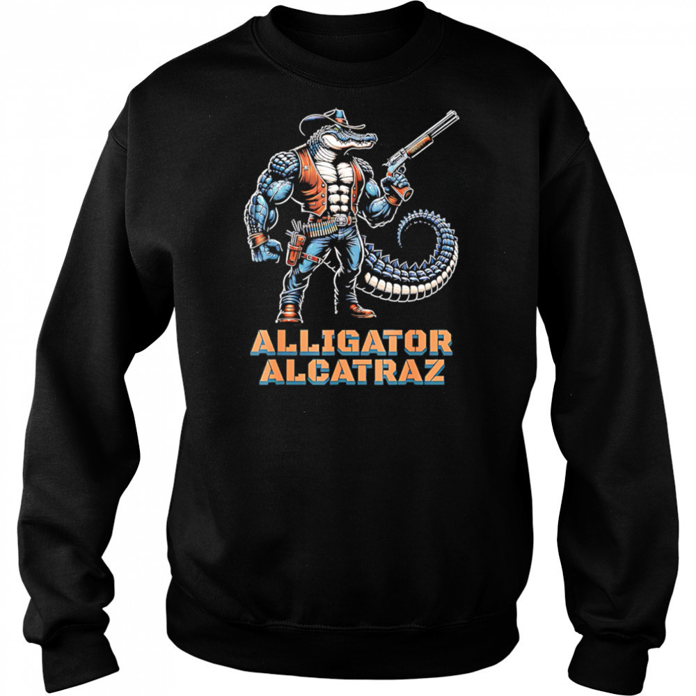 Alligator alcatraz crocodile cowboy gun shirt Hoodie