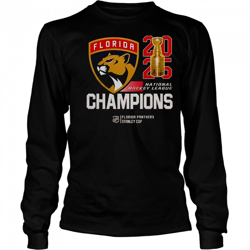 Florida Panthers 2025 National Hockey League Final Champions T-Shirt Long Sleeved