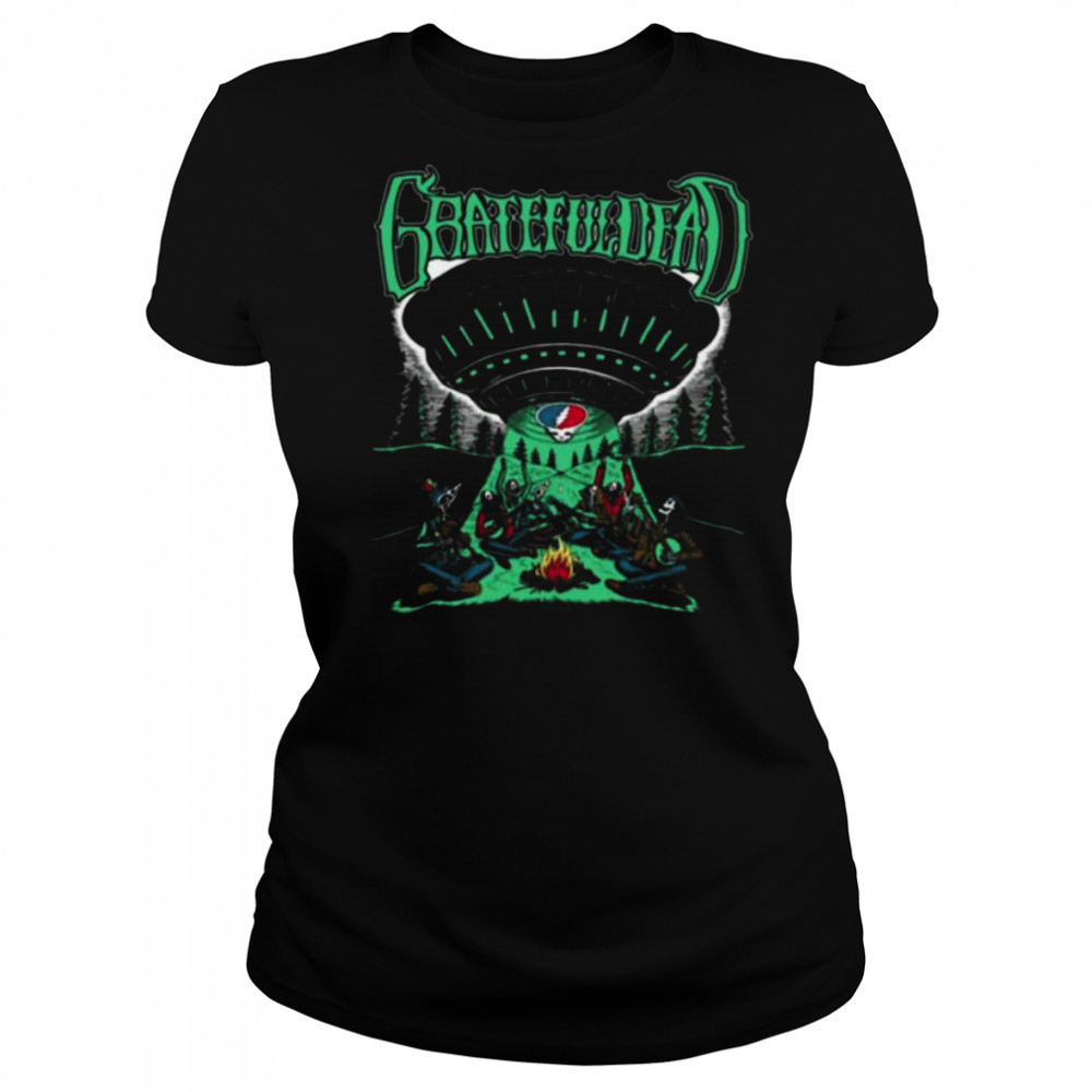 Grateful Dead Skeletons and Aliens Camping Band Shirt Women's T-shirt