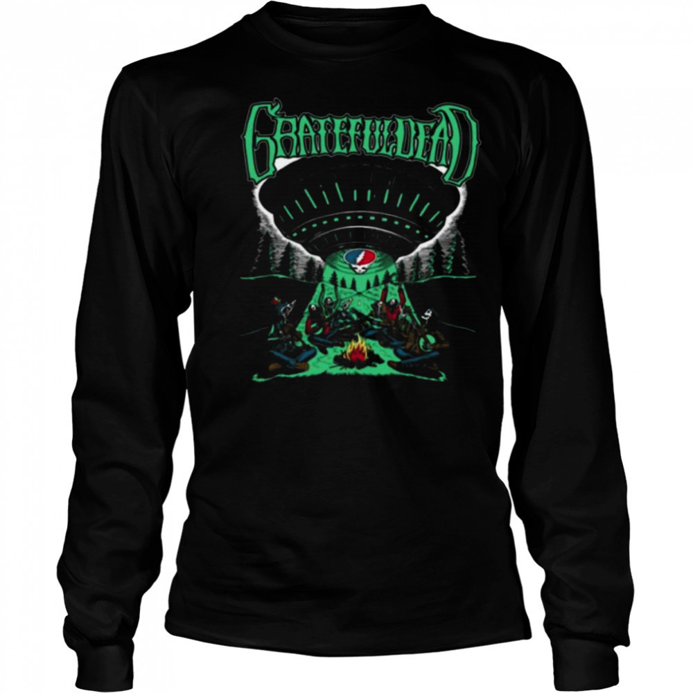 Grateful Dead Skeletons and Aliens Camping Band Shirt Long Sleeved