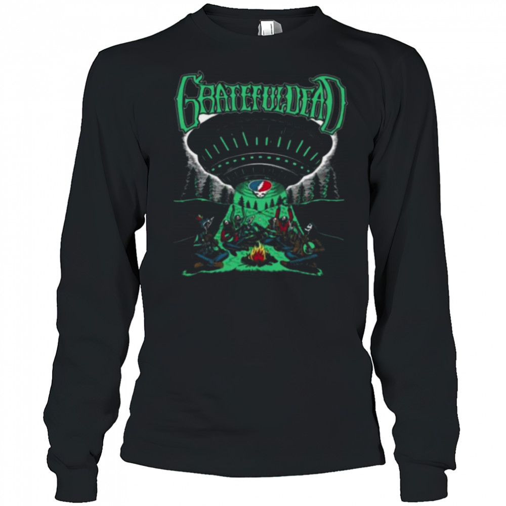 Grateful Dead Skeletons and Aliens Camping Band Shirt Long Sleeved