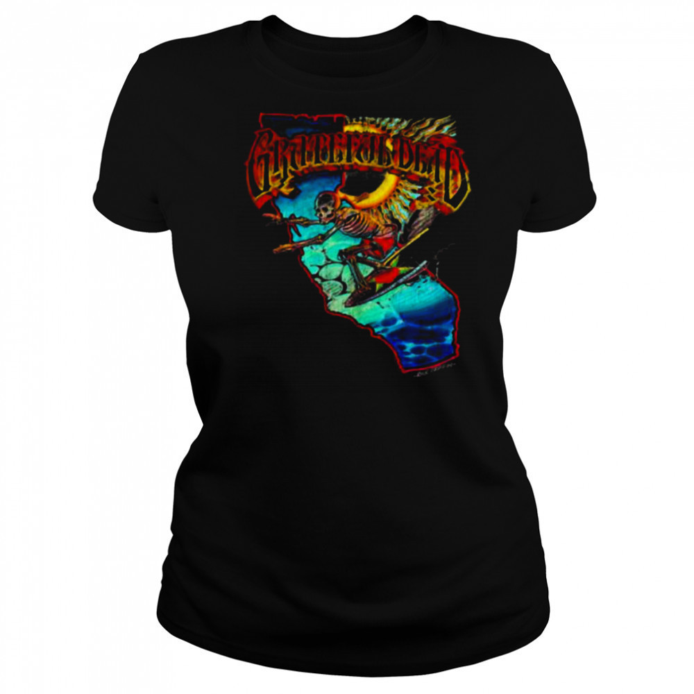 Mens Grateful Dead Surfing California Skeleton Vintage Band Shirt Women's T-shirt