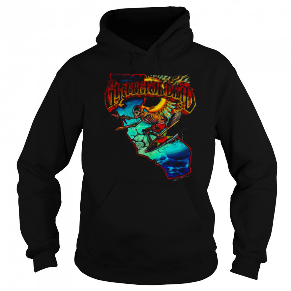 Mens Grateful Dead Surfing California Skeleton Vintage Band Shirt Sweatshirt