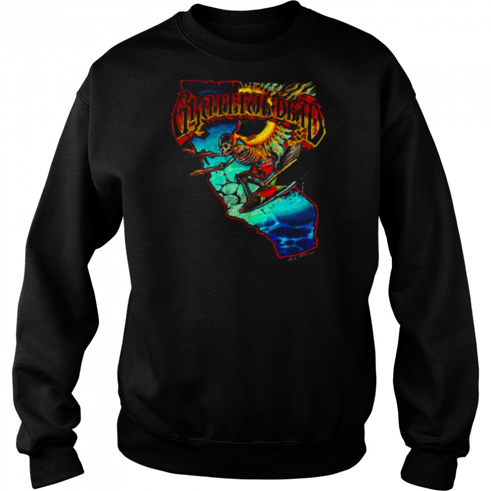 Mens Grateful Dead Surfing California Skeleton Vintage Band Shirt Hoodie