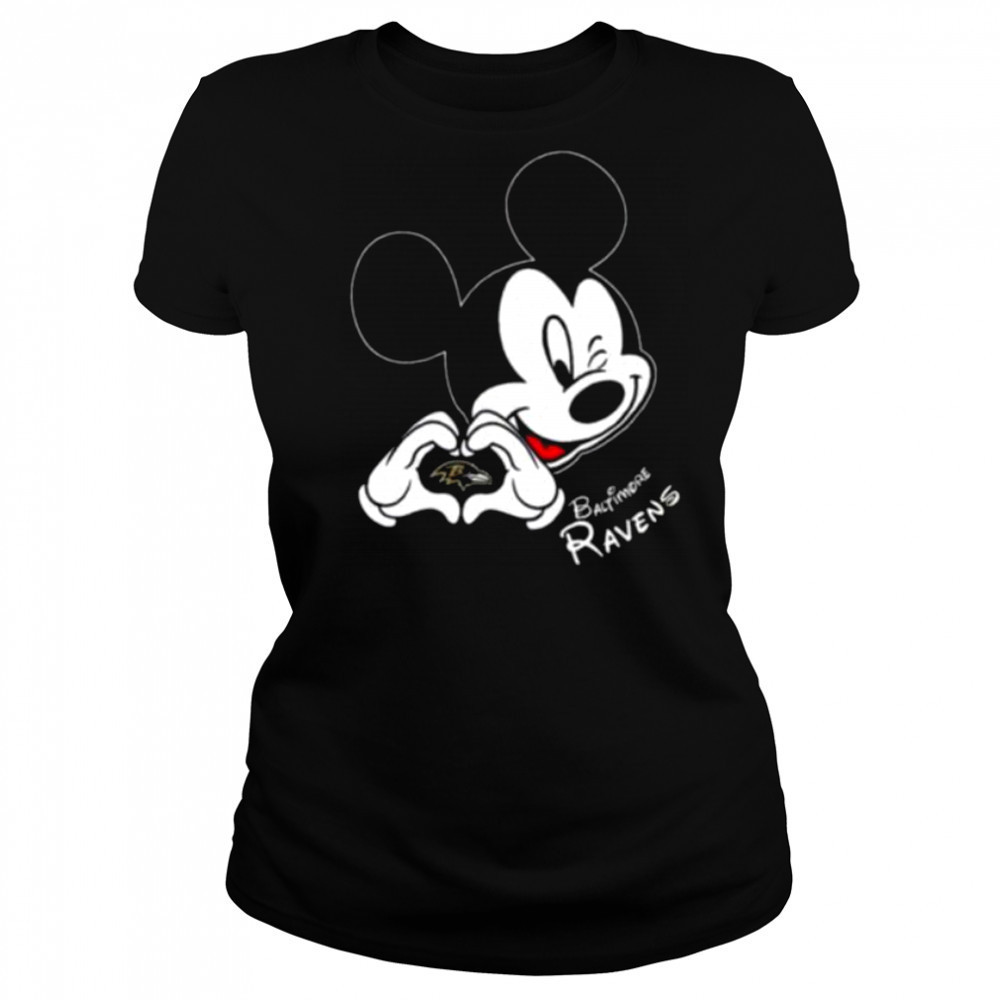 Mickey Mouse Love for Baltimore Ravens Shirt Women's T-shirt