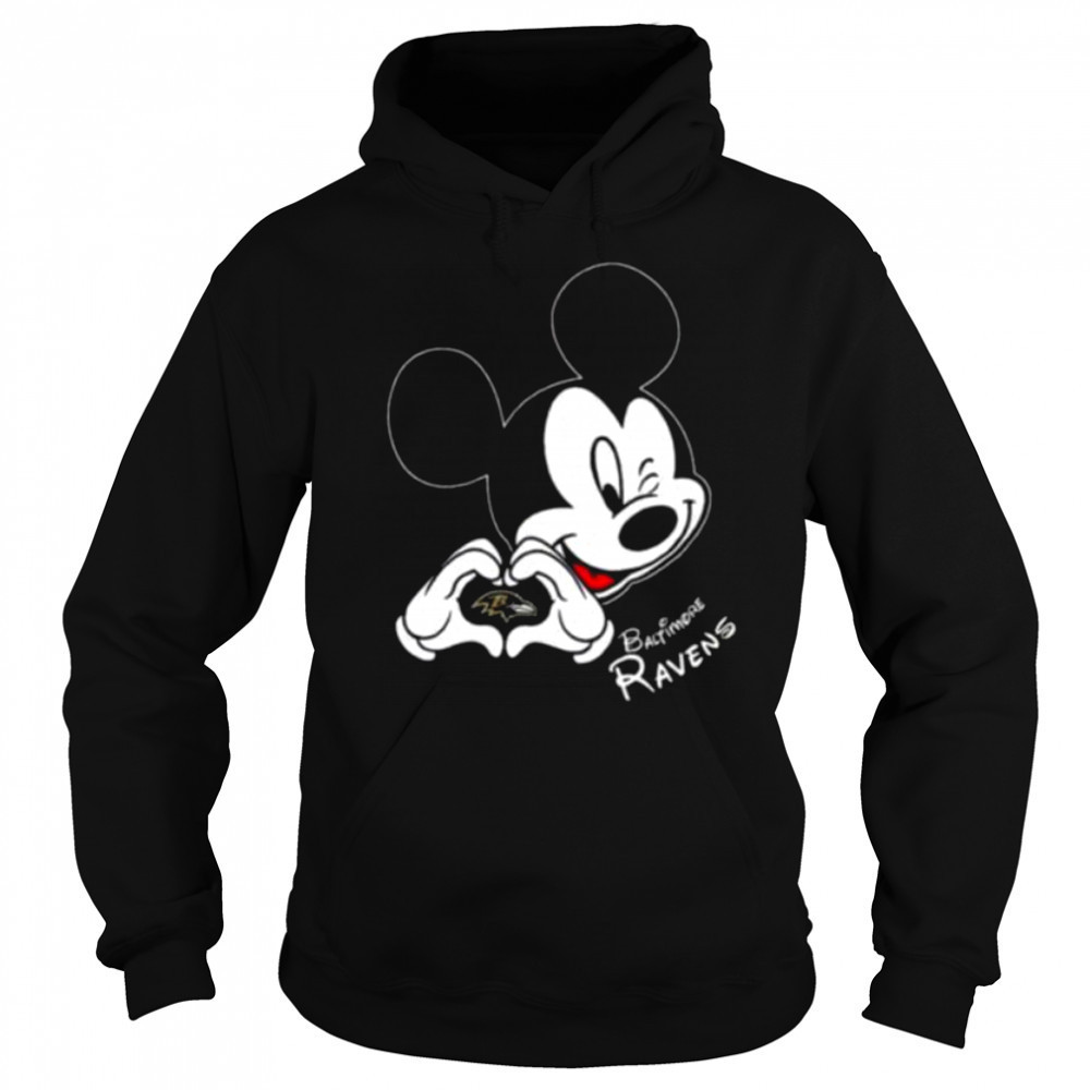 Mickey Mouse Love for Baltimore Ravens Shirt Sweatshirt