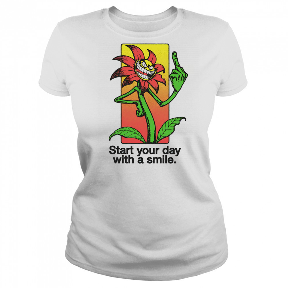 Middle finger start your day with a smile shirt Women's T-shirt