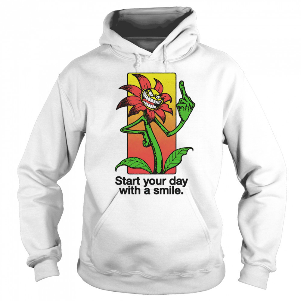 Middle finger start your day with a smile shirt Sweatshirt