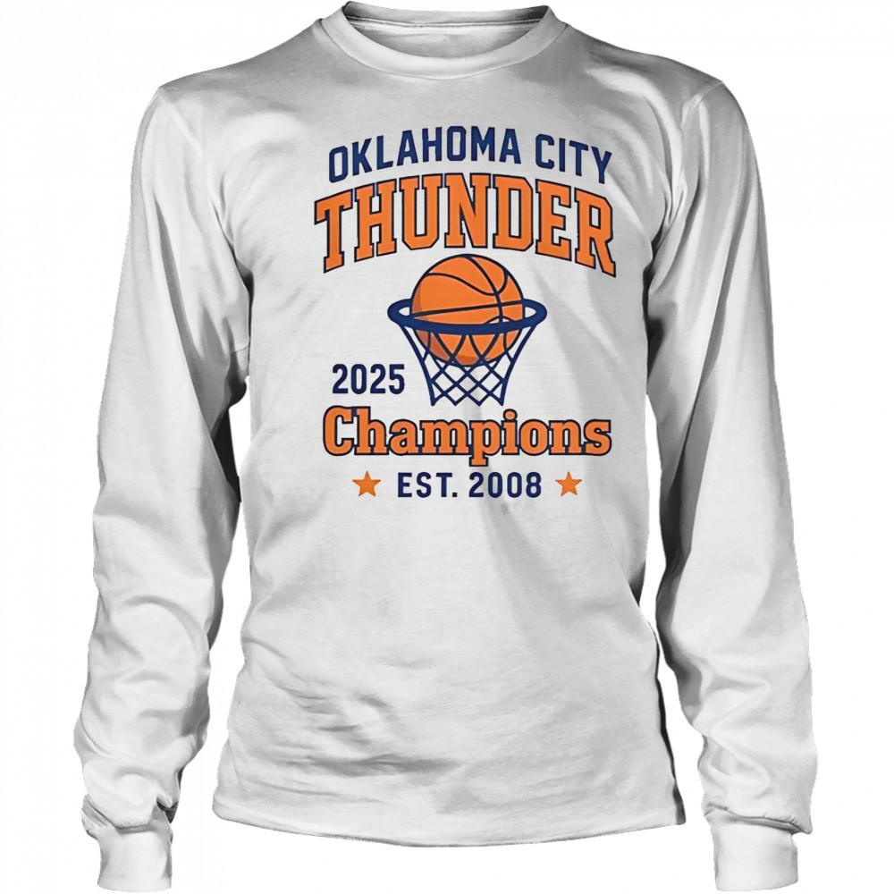 Oklahoma City OKC Thunder Champions 2025 T-Shirt Long Sleeved