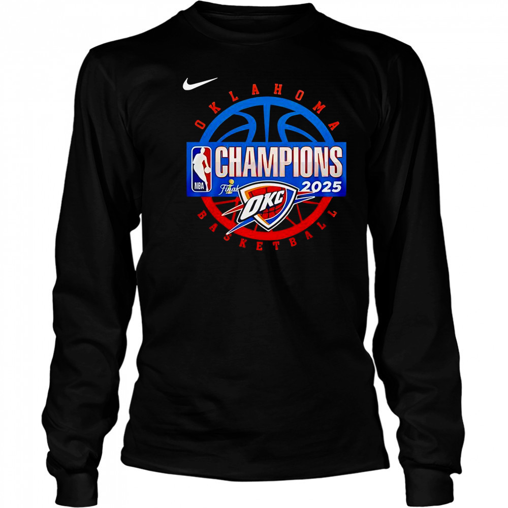 Oklahoma City Thunder Men’s Basketball 2025 NBA Finals Champions T-Shirt Long Sleeved
