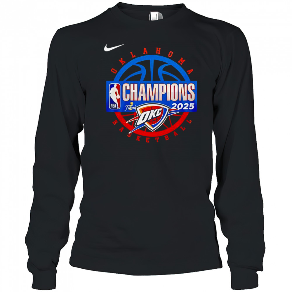 Oklahoma City Thunder Men’s Basketball 2025 NBA Finals Champions T-Shirt Long Sleeved
