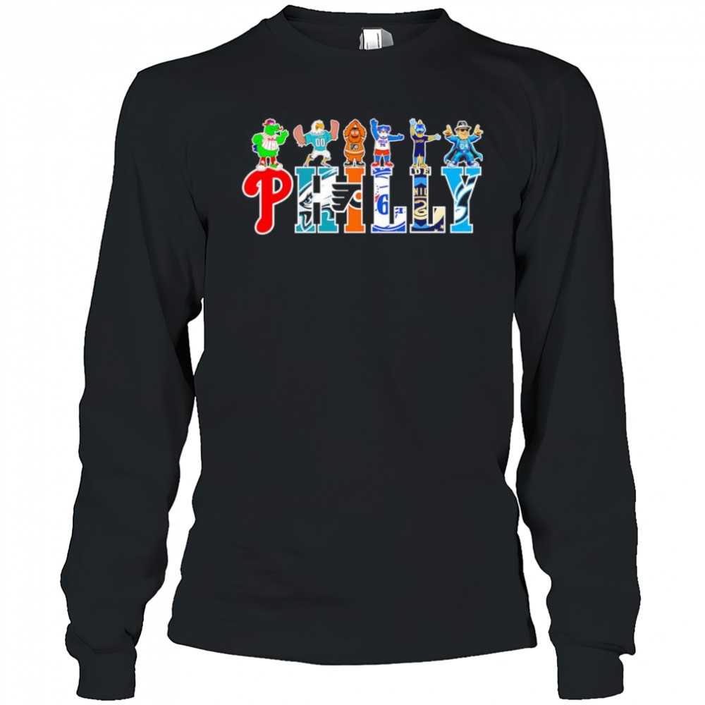 Philly sports mascot cartoon shirt Long Sleeved