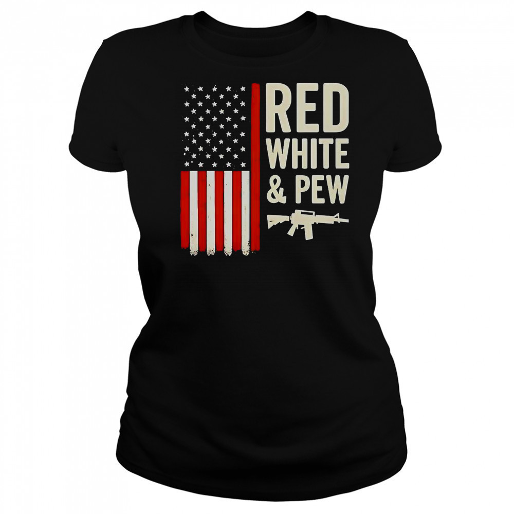 Red White And Pew USA Flag Gun T-Shirt Women's T-shirt