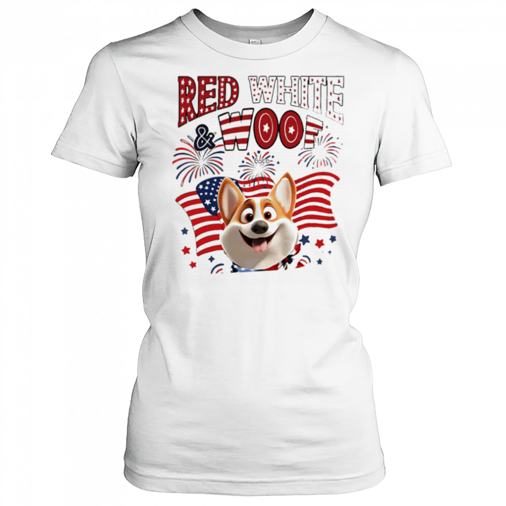 Red White and Woof cartoon shirt Women's T-shirt