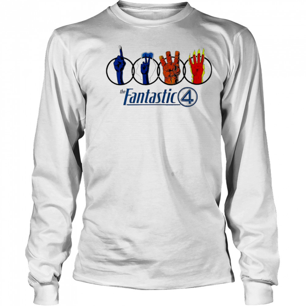 Sign language hand the Fantastic 4 shirt Long Sleeved