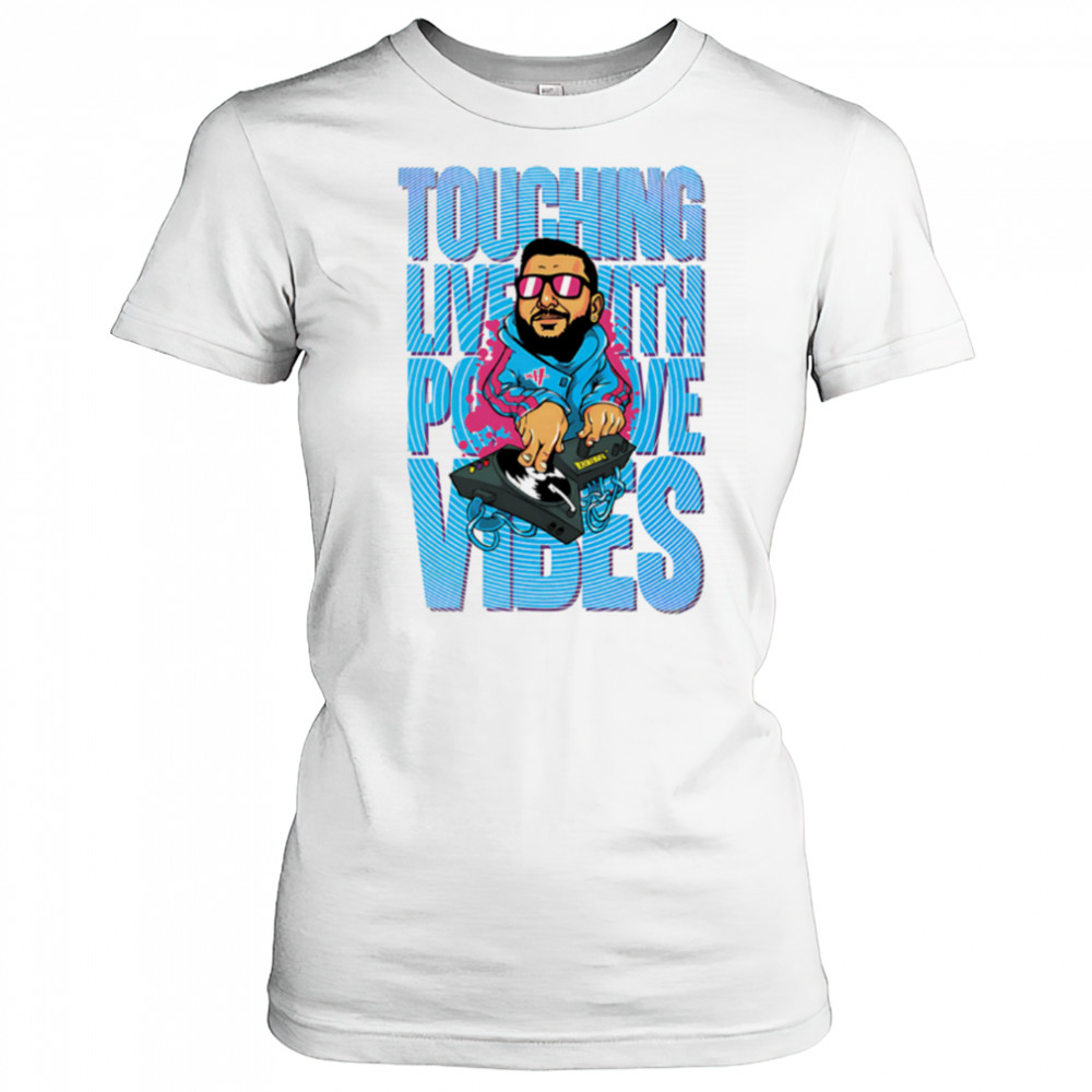 Touching Lives With Positive Vibes DJ cartoon shirt Women's T-shirt