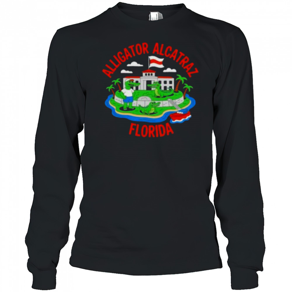 Alligator Alcatraz Florida Prison Island cartoon shirt Long Sleeved