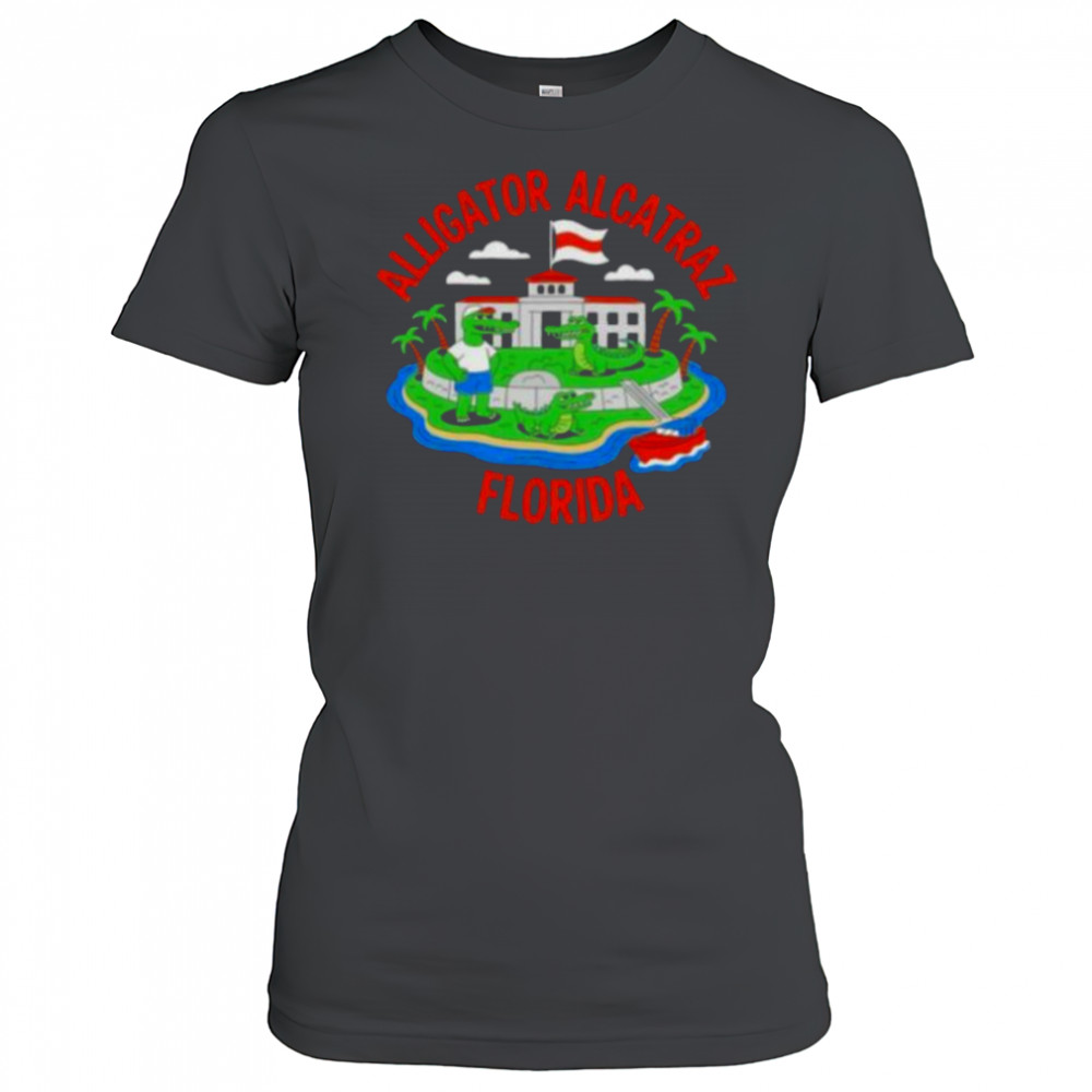 Alligator Alcatraz Florida Prison Island cartoon shirt Women's T-shirt