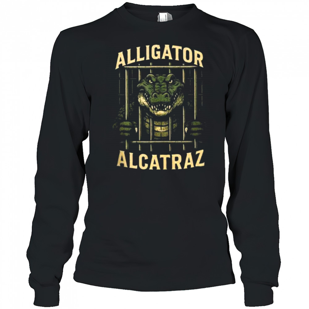 Alligator Alcatraz Locked Up Swamp Parody Design Shirt Long Sleeved