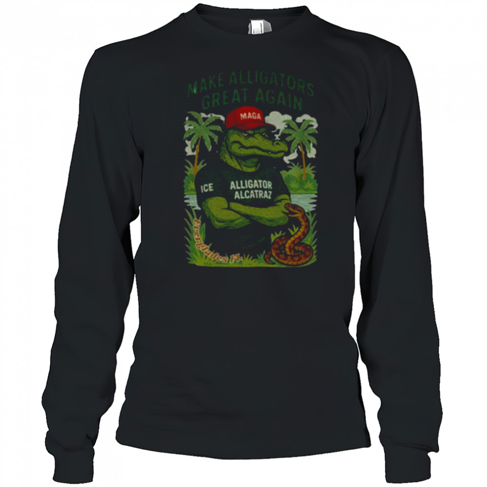 Alligator Alcatraz MAGA red hat make Alligators great again shirt Long Sleeved