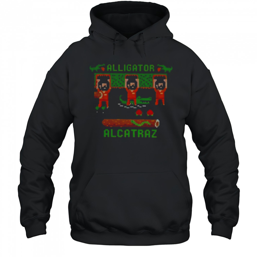 Alligator Alcatraz Trump’s Escape plan pixel art retro video game parody shirt Hoodie