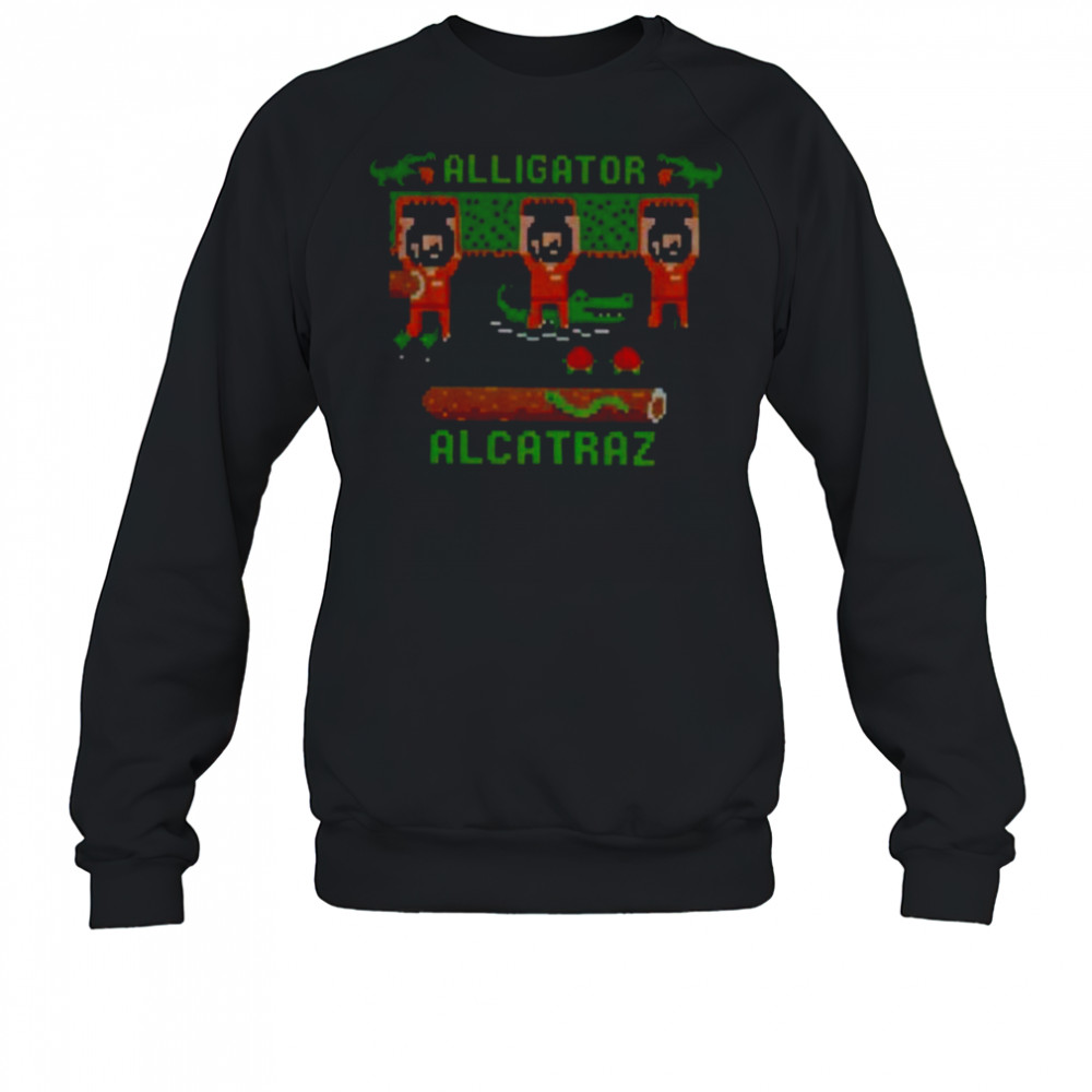 Alligator Alcatraz Trump’s Escape plan pixel art retro video game parody shirt Sweatshirt