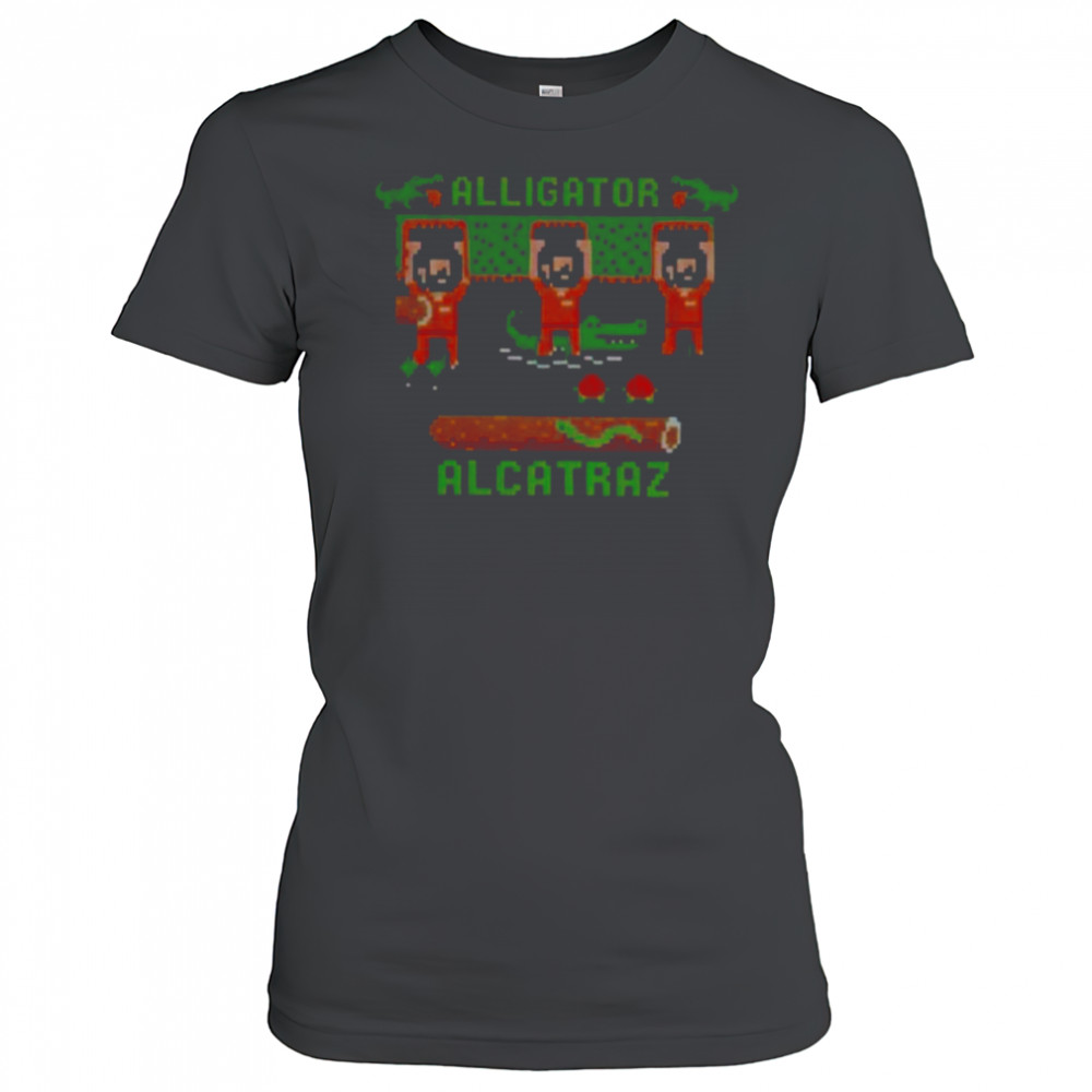 Alligator Alcatraz Trump’s Escape plan pixel art retro video game parody shirt Women's T-shirt