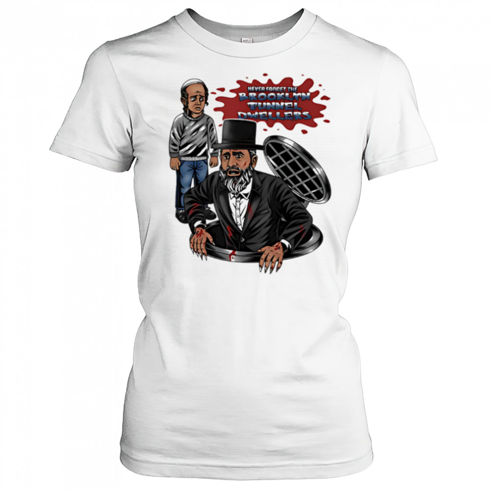 Chaotichermes wearing brooklyn tunnel dwellers shirt Women's T-shirt