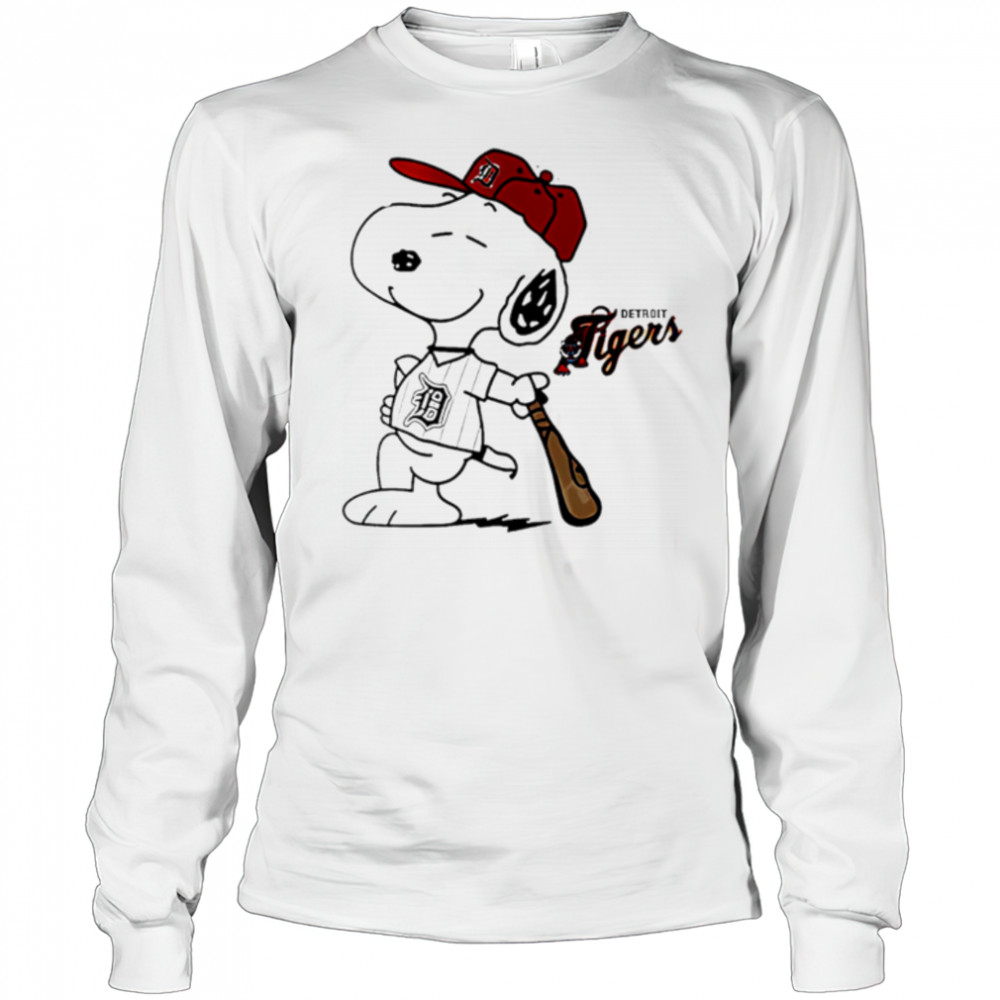 Detroit Tigers Collab Snoopy 2025 Baseball shirt Long Sleeved