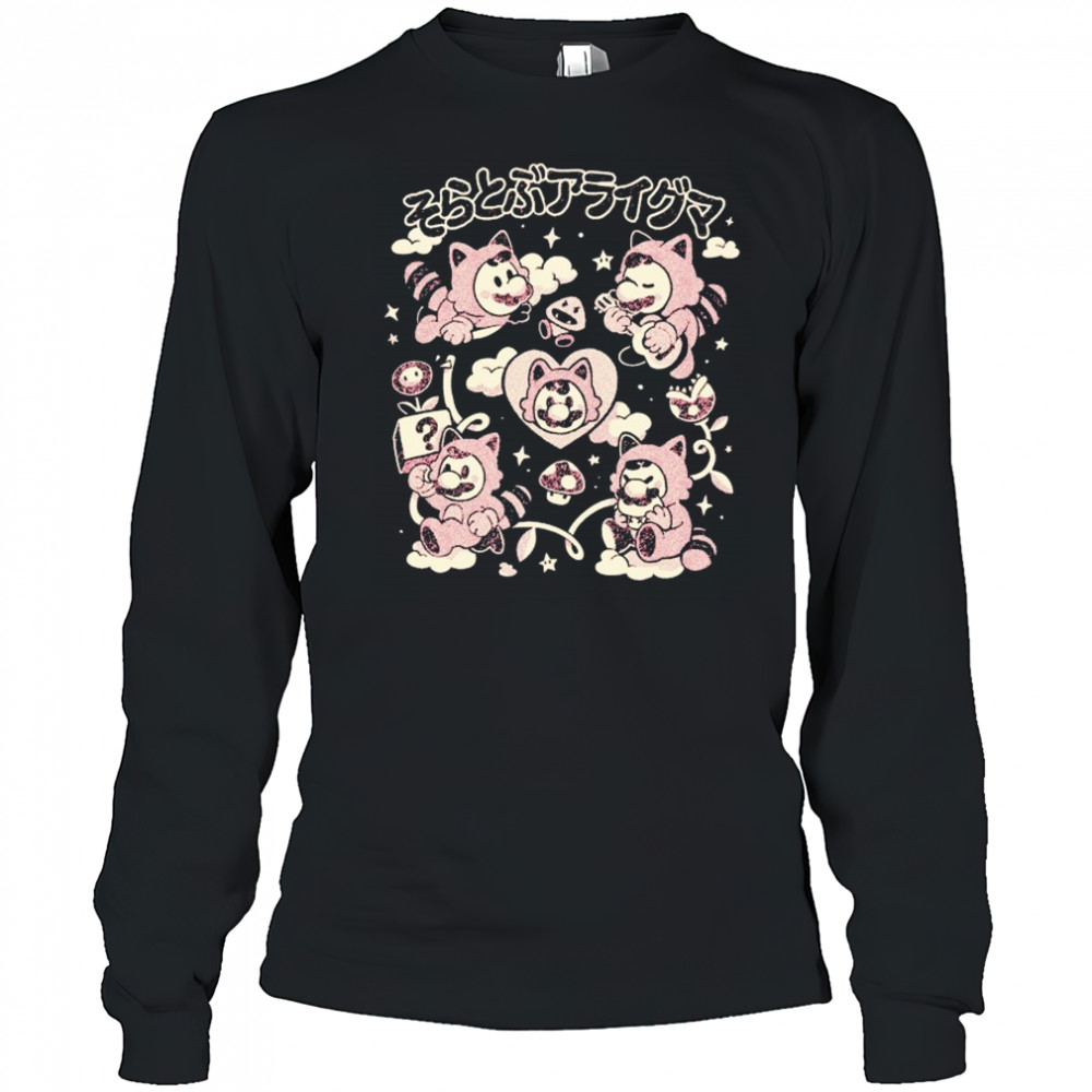 Mario Flying Raccoon Club T-shirt Long Sleeved