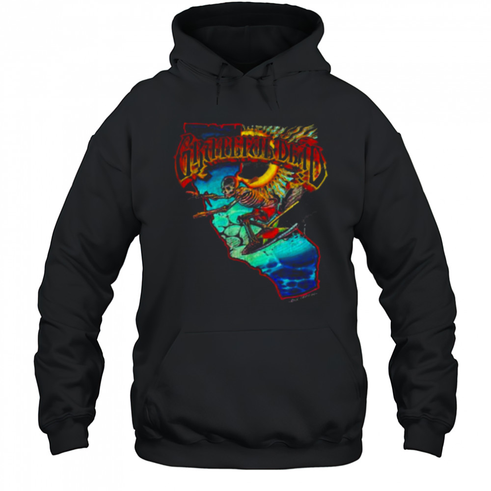 Mens Grateful Dead Surfing California Skeleton Vintage Band Shirt Hoodie