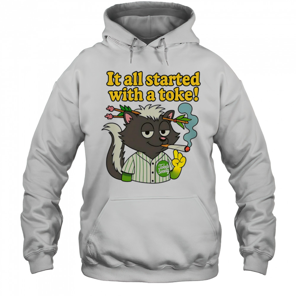 Raccoon smoking it all started with a toke shirt Hoodie