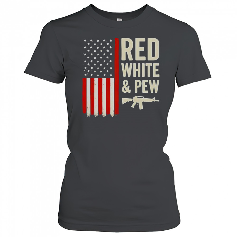 Red White And Pew USA Flag Gun T-Shirt Women's T-shirt