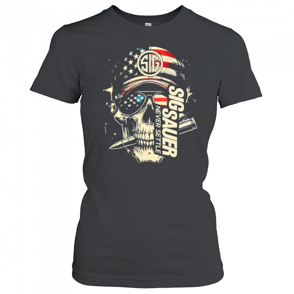 Skull Sig Sauer Never Settle shirt Women's T-shirt