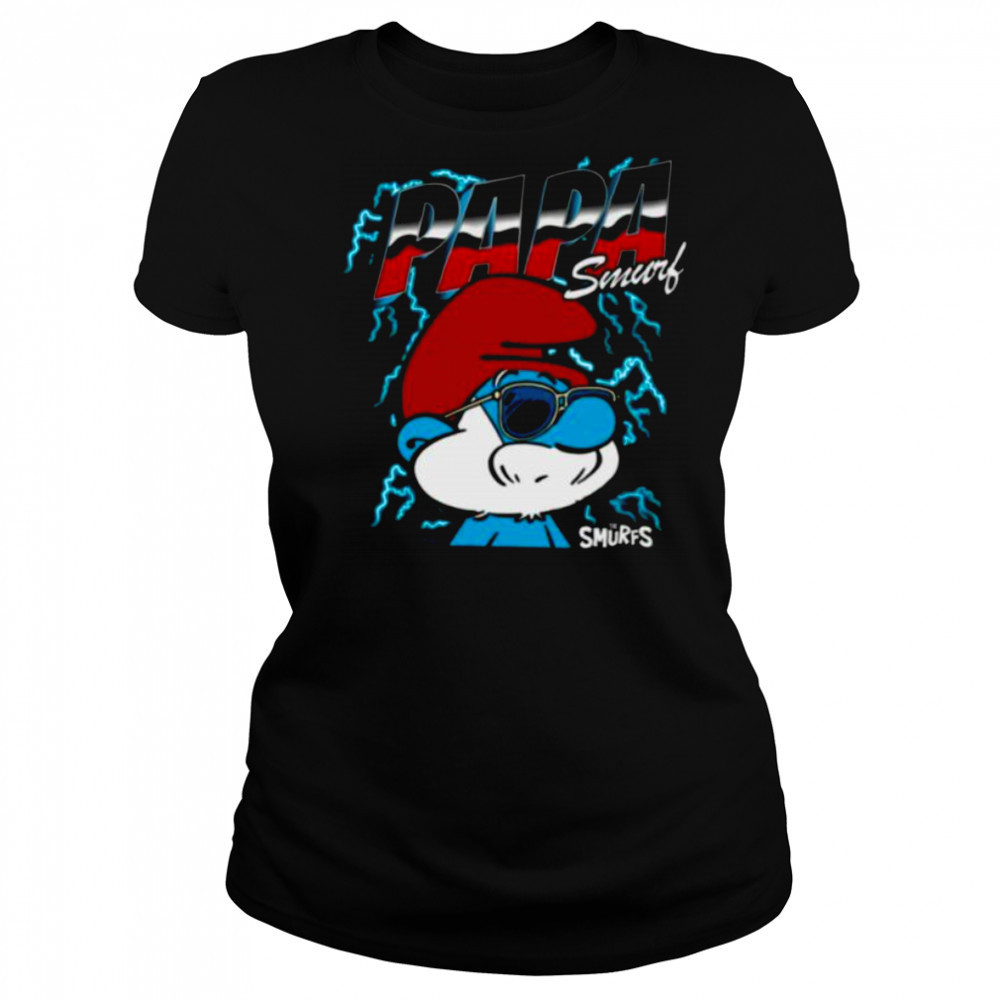 The Smurfs Chrome and Lightning Papa Smurf Retro Cartoon Shirt Women's T-shirt
