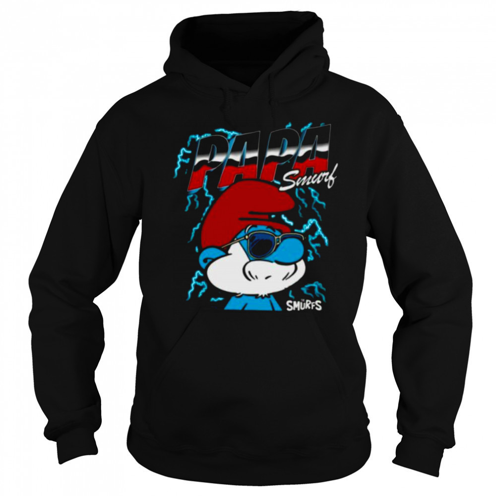 The Smurfs Chrome and Lightning Papa Smurf Retro Cartoon Shirt Sweatshirt
