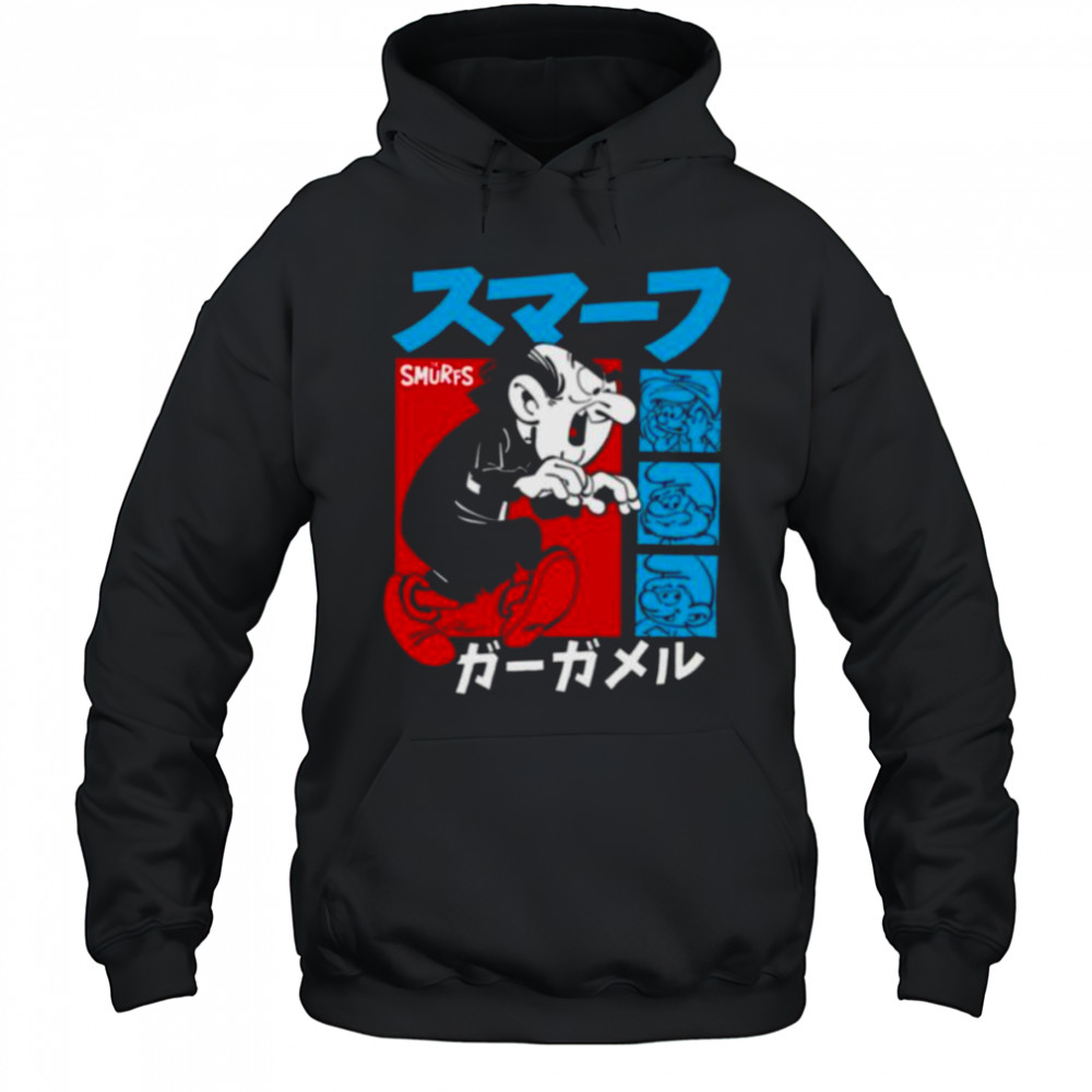 The Smurfs Gargamel Kanji Collage Vintage Cartoon Shirt Hoodie