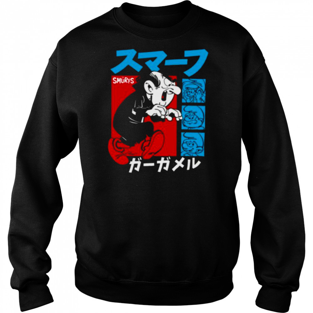 The Smurfs Gargamel Kanji Collage Vintage Cartoon Shirt Hoodie