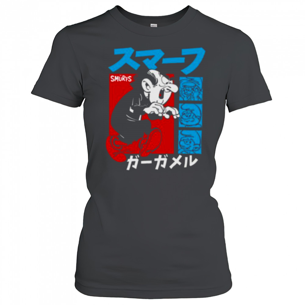 The Smurfs Gargamel Kanji Collage Vintage Cartoon Shirt Women's T-shirt