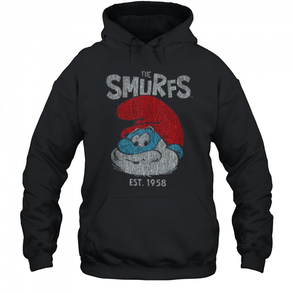 The Smurfs Vintage Papa Smurf Est. 1958 Retro Cartoon Shirt Hoodie