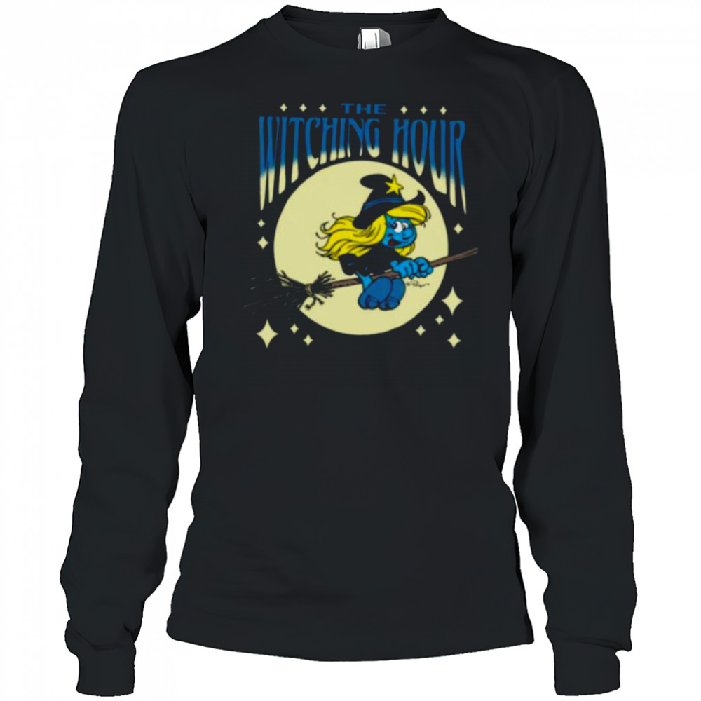 The Smurfs Witching Hour Smurfette Halloween Retro Cartoon Shirt Long Sleeved