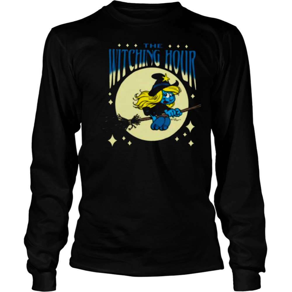The Smurfs Witching Hour Smurfette Halloween Retro Cartoon Shirt Long Sleeved