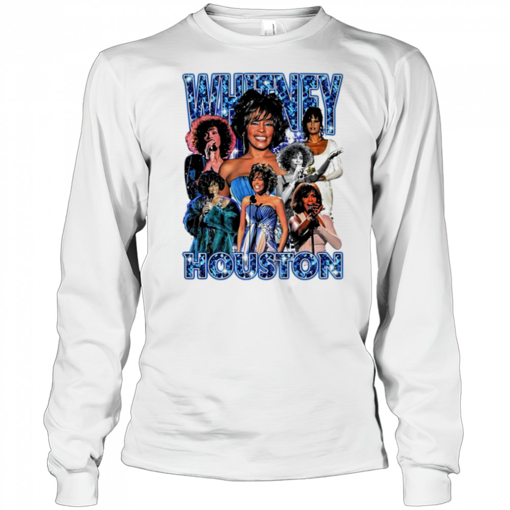 Whitney Houston shiny graphic shirt Long Sleeved