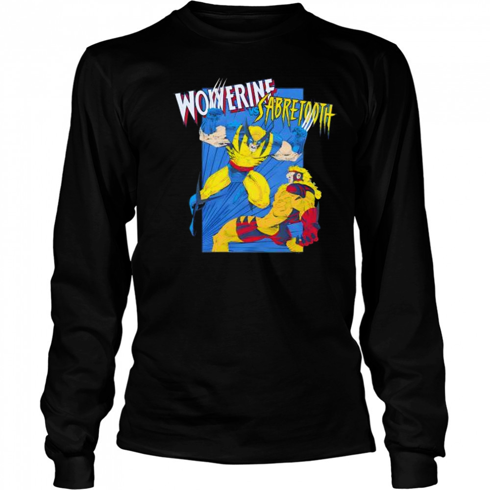 X Men Wolverine Vs Sabretooth shirt Long Sleeved
