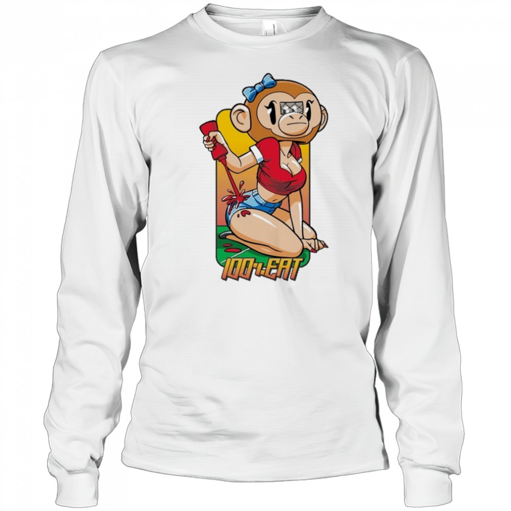 100% Eat Monkey Hookup T-shirt Long Sleeved