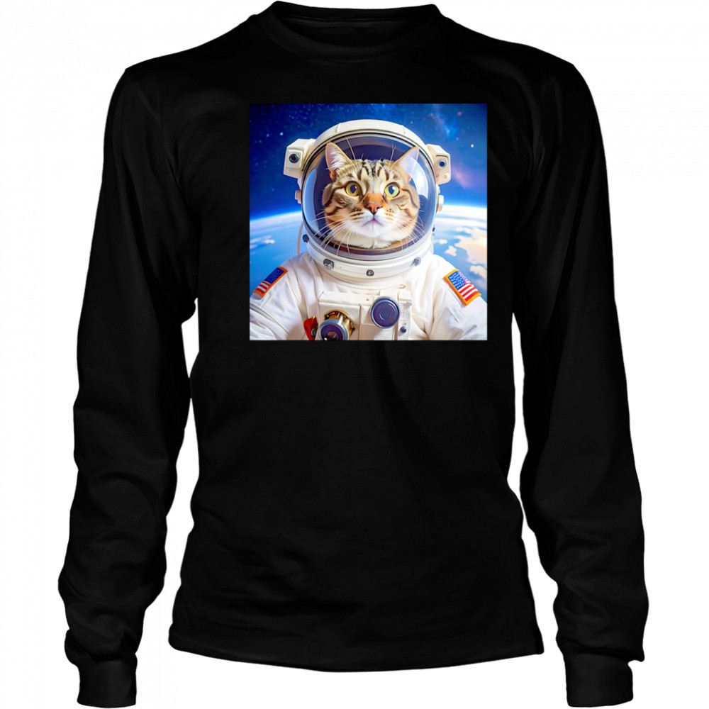 Astronaut Cat shirt Long Sleeved