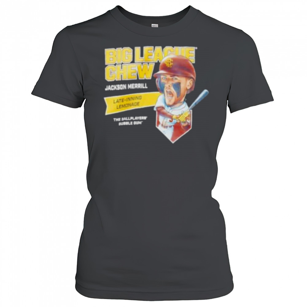 Big League Chew Jackson Merrill Late inning Lemonade The Ballplayers Bubble Gum shirt Women's T-shirt