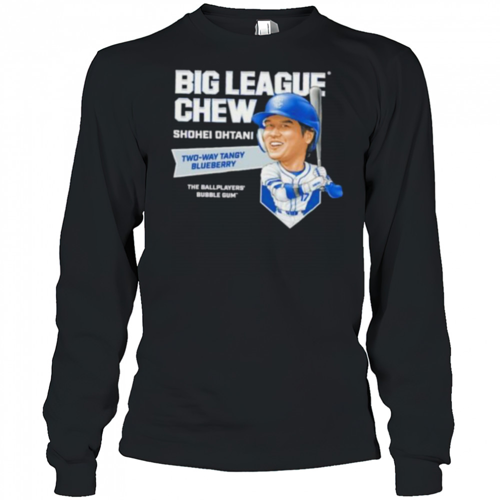 Big League Chew Shohei Ohtani Two way Tangy Blueberry The Ballplayers Bubble Gum shirt Long Sleeved