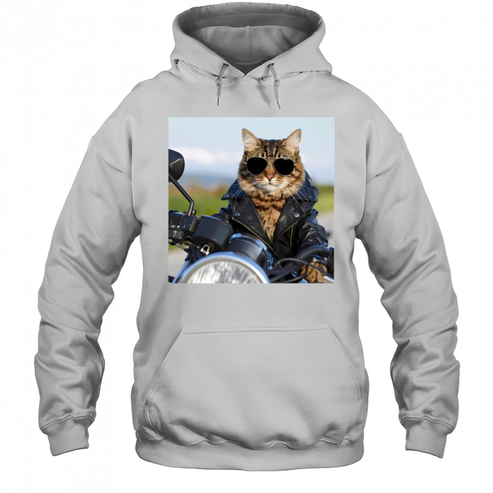 Biker Cat shirt Hoodie