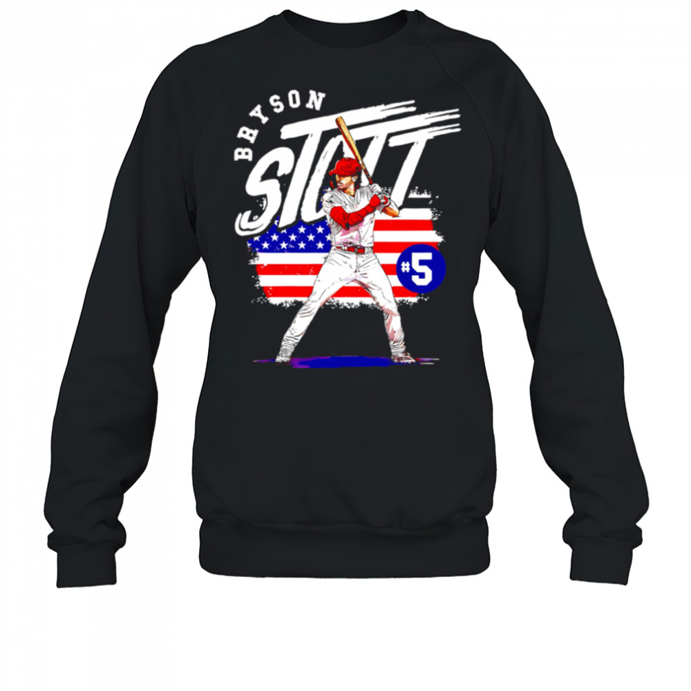 Bryson Stott Baseball Philadelphia Phillies American Flag 4th Of July shirt Sweatshirt